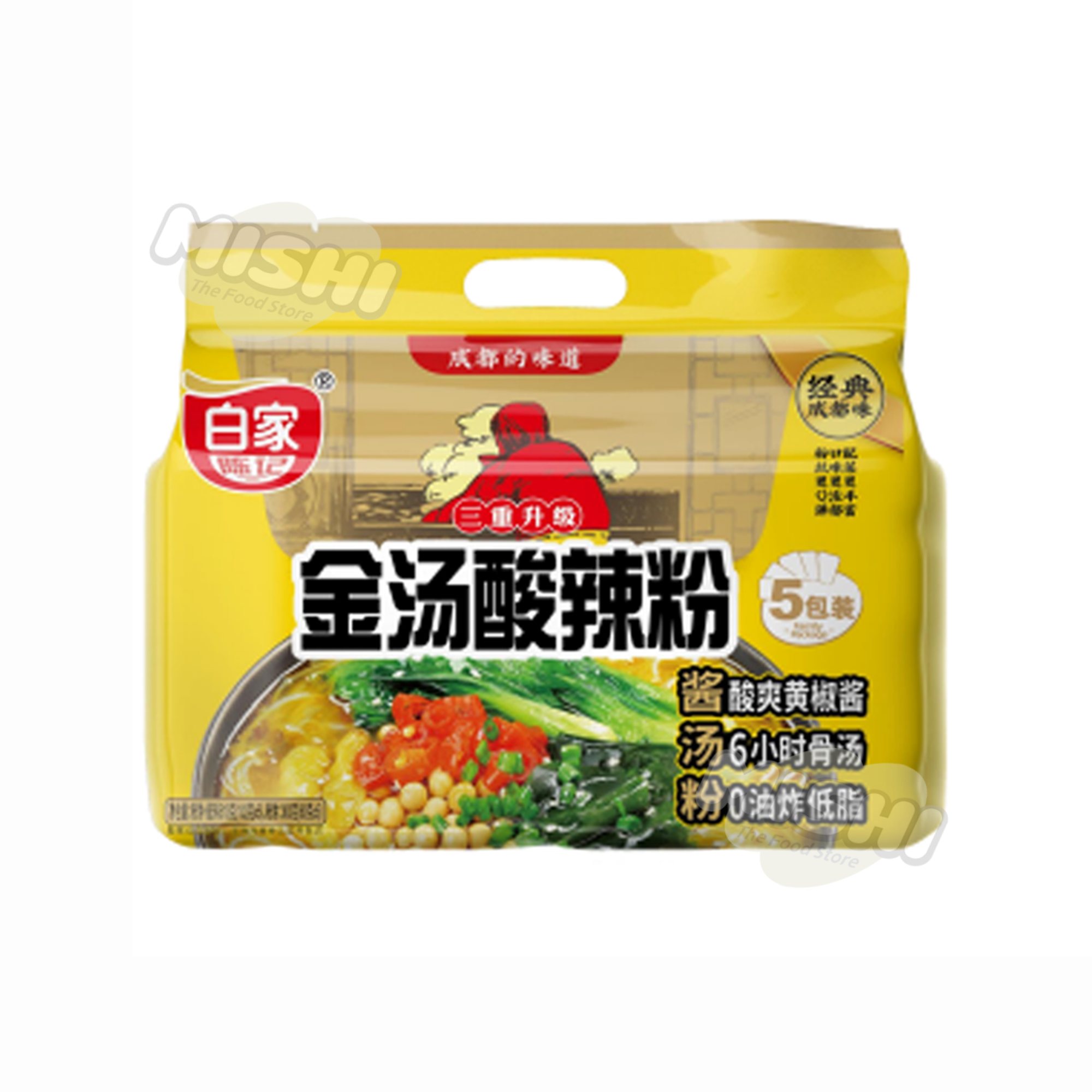 BAIJIA Chenji Brand Golden Soup Spicy & Sour Vermicelli 5-Pack 510g