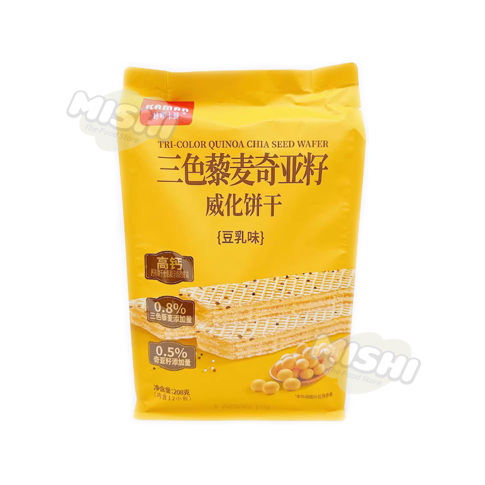 KAMAN Tri-Color Quinoa Chia Seed Wafer Cookies (Soy Milk) 208g