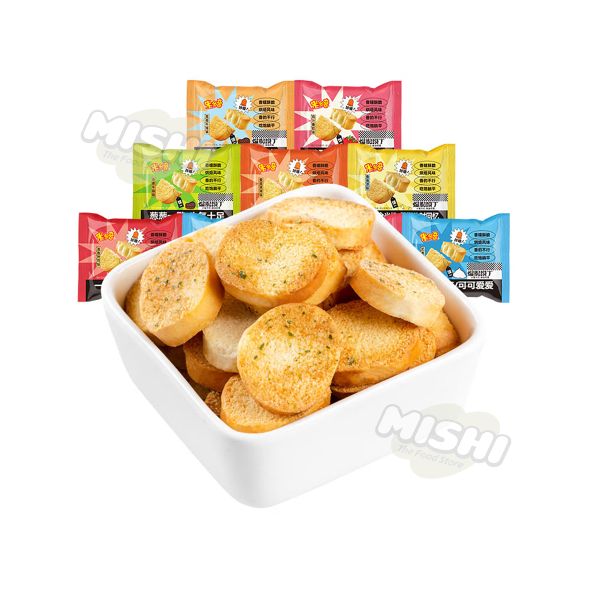 MIDUOQI Fun Steamed Bun Bites with Scallion Steak Flavor, 50g