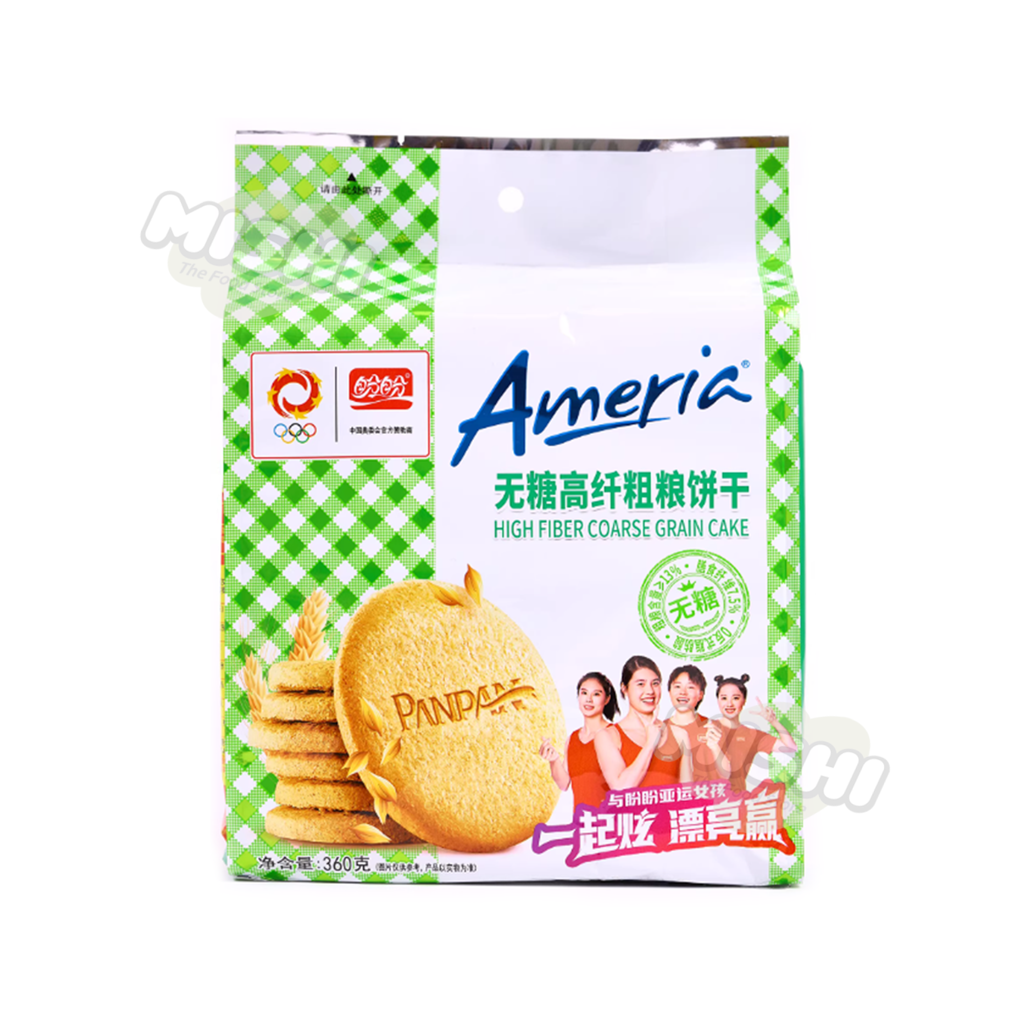 Pan Pan Brand Meniye Series Sugar-Free High-Fiber Whole Grain Biscuit (Original) 360g