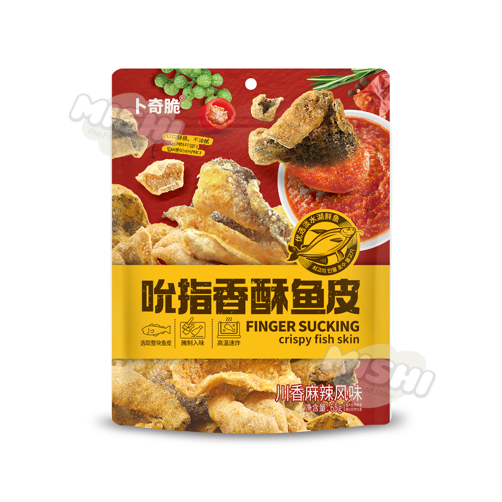 BUQICUI Brand Finger-licking Crispy Fish Skin Sichuan Spicy Flavor 65g