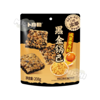BUQICUI Brand Glutinous Rice Crackers Black Gold Crackers (Salted Egg Yolk and Pork Floss Flavor) 208g