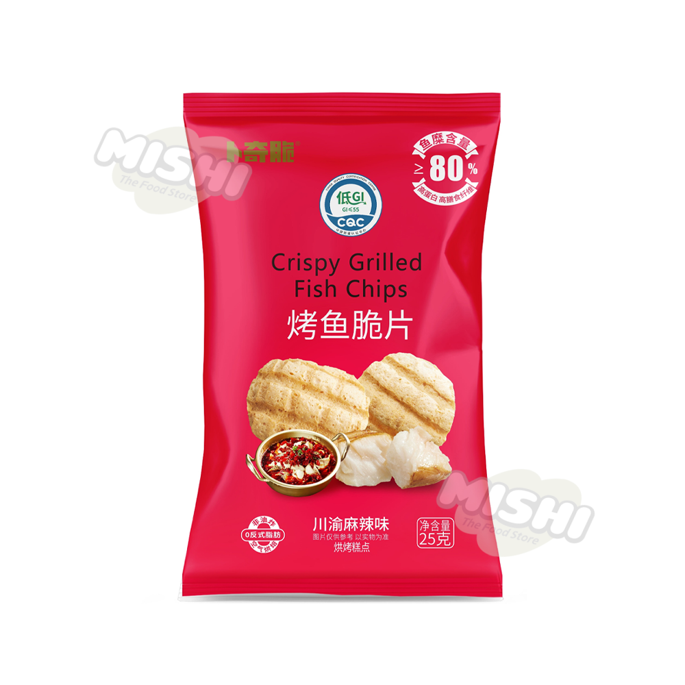 BUQICUI Brand Roasted Fish Crisps Sichuan Spicy Flavor 25g