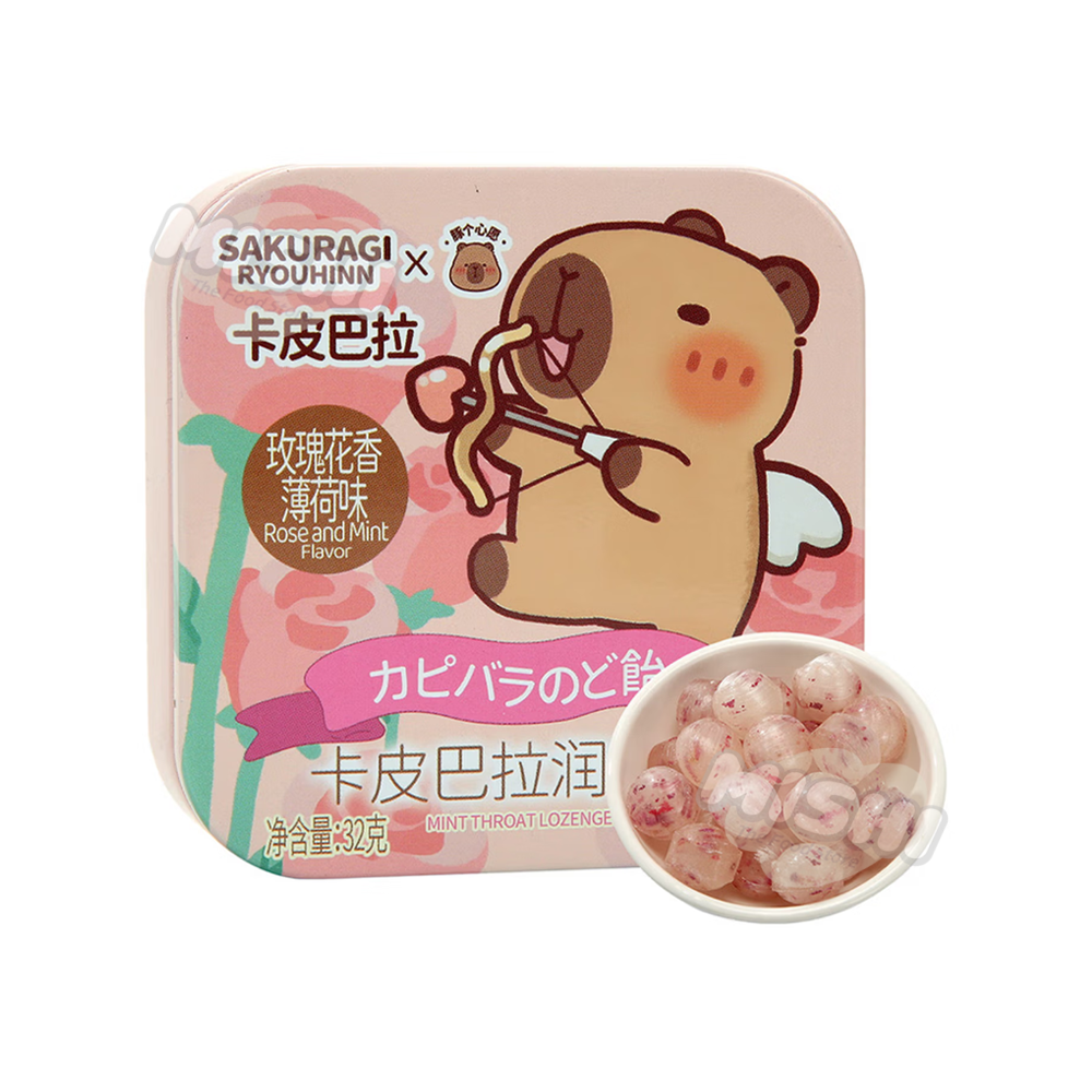 CAPYBARA brand Rose Mint Throat Lozenges 32g