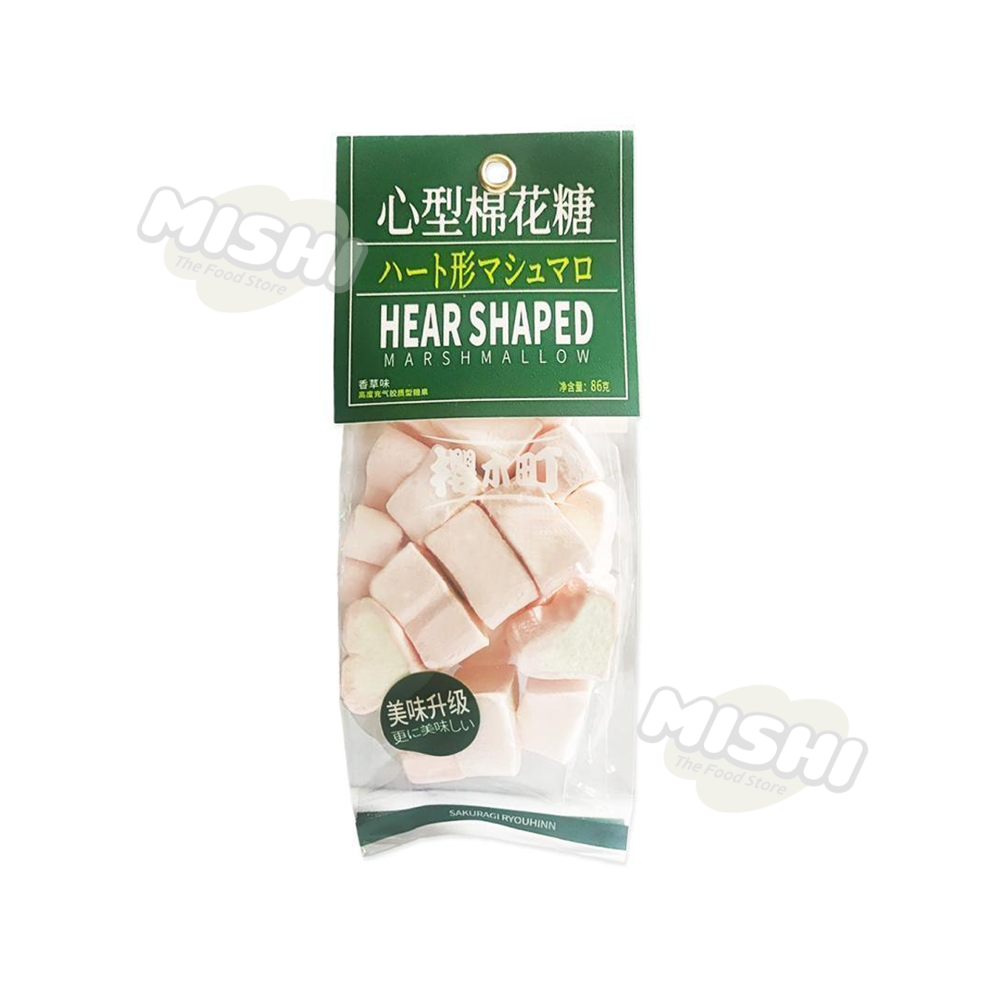 SAKURAGI CHO Brand Heart-shaped Marshmallows (Vanilla Flavor) 86g