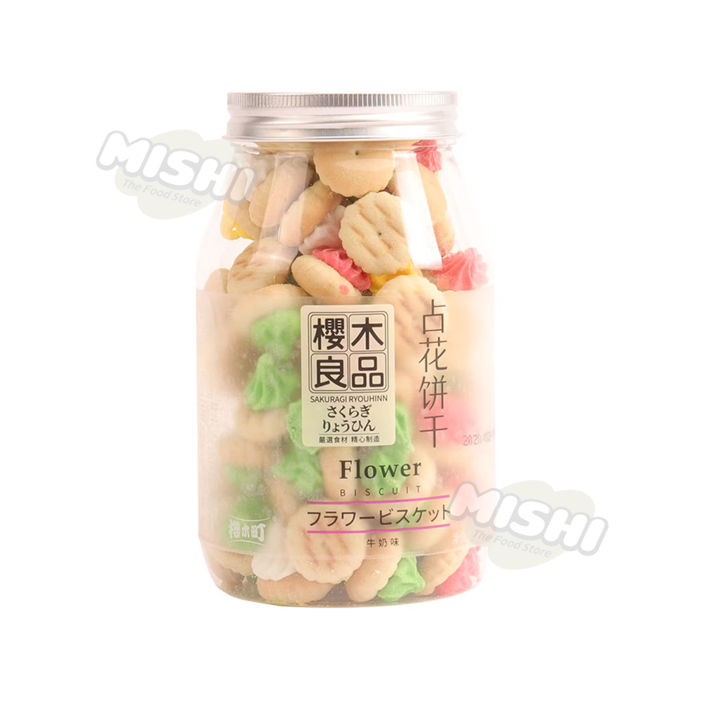 SAKURAGI RYOUHNN Brand Flower-shaped Biscuits (Canned/Milk Flavor) 120g