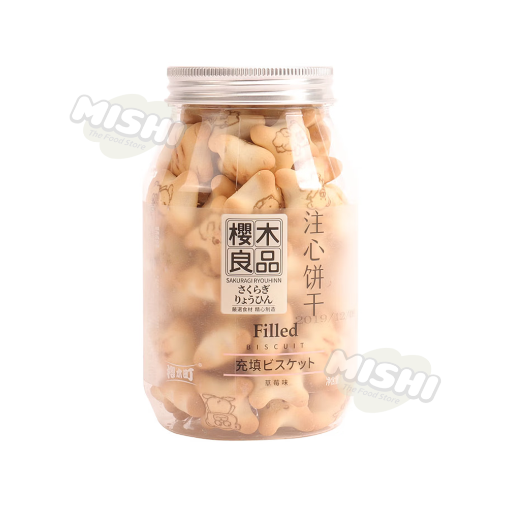 SAKURAGI RYOUHNN Brand Filled Biscuits (Canned/Strawberry Flavor) 160g
