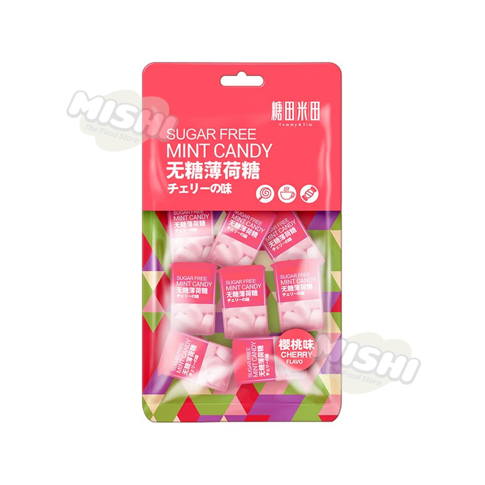 Tommy&Tim brand Sugar-free Peppermint Candy Cherry flavor 45g