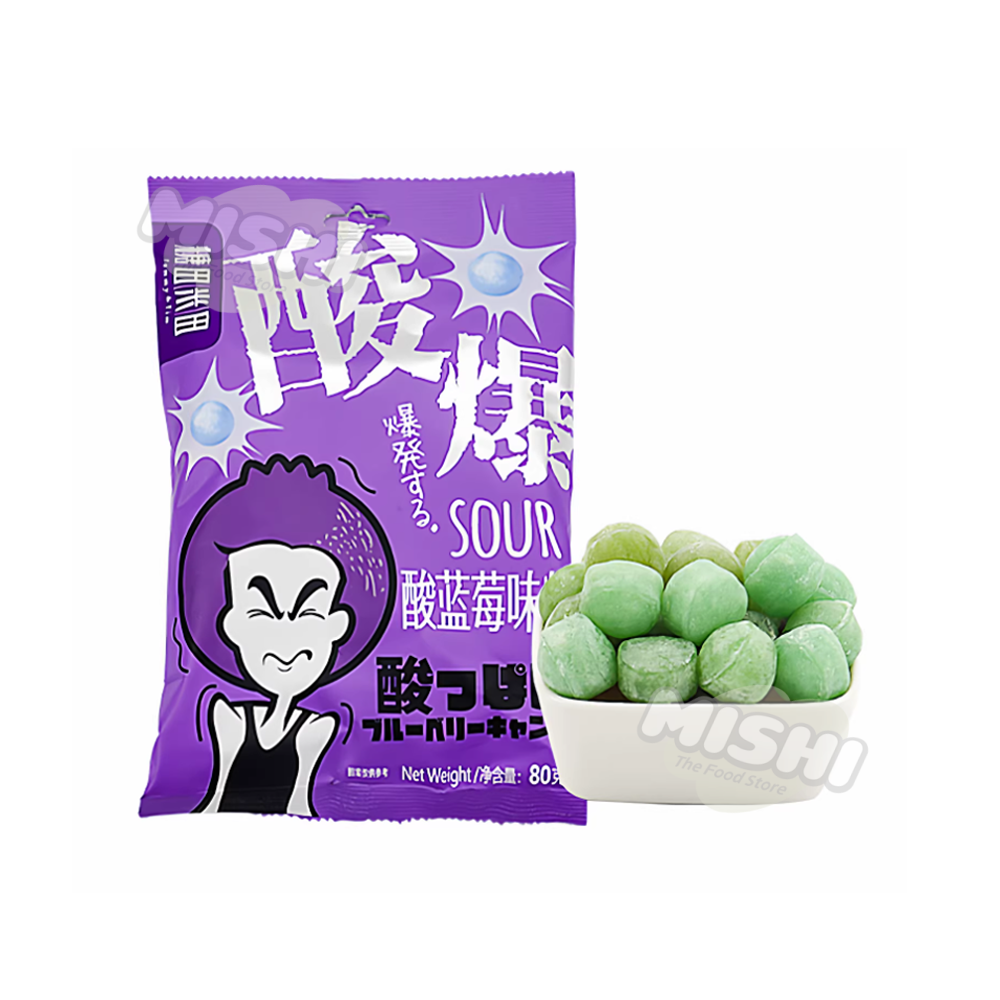 Tommy&Tim brand Sour Blueberry flavored candy 80g