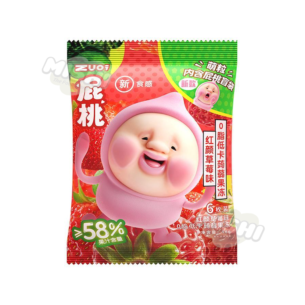 ZUO YIXIA Brand Strawberry Flavored 0-Fat Low-Calorie Konjac Jelly 96g