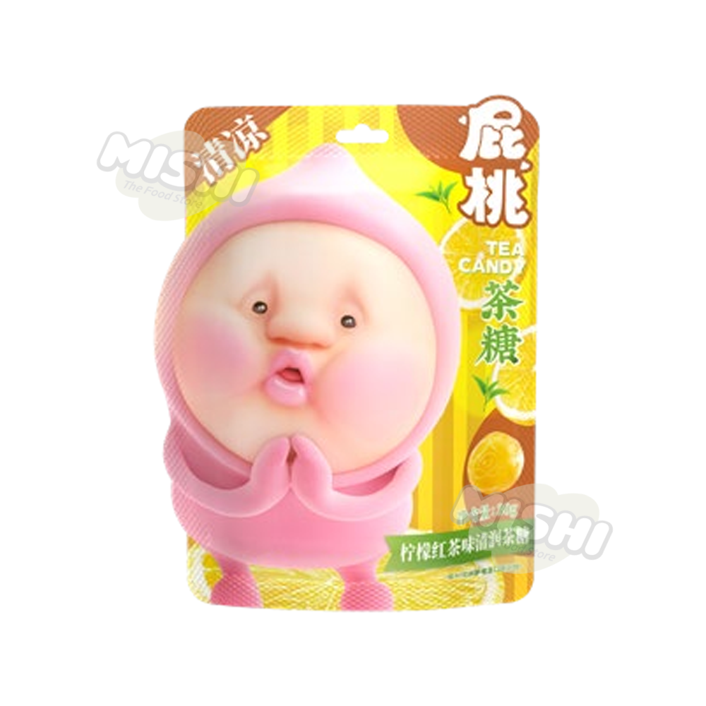 ZUO YIXIA Brand Peach-shaped Lemon Black Tea Flavor Refreshing Candy 30g