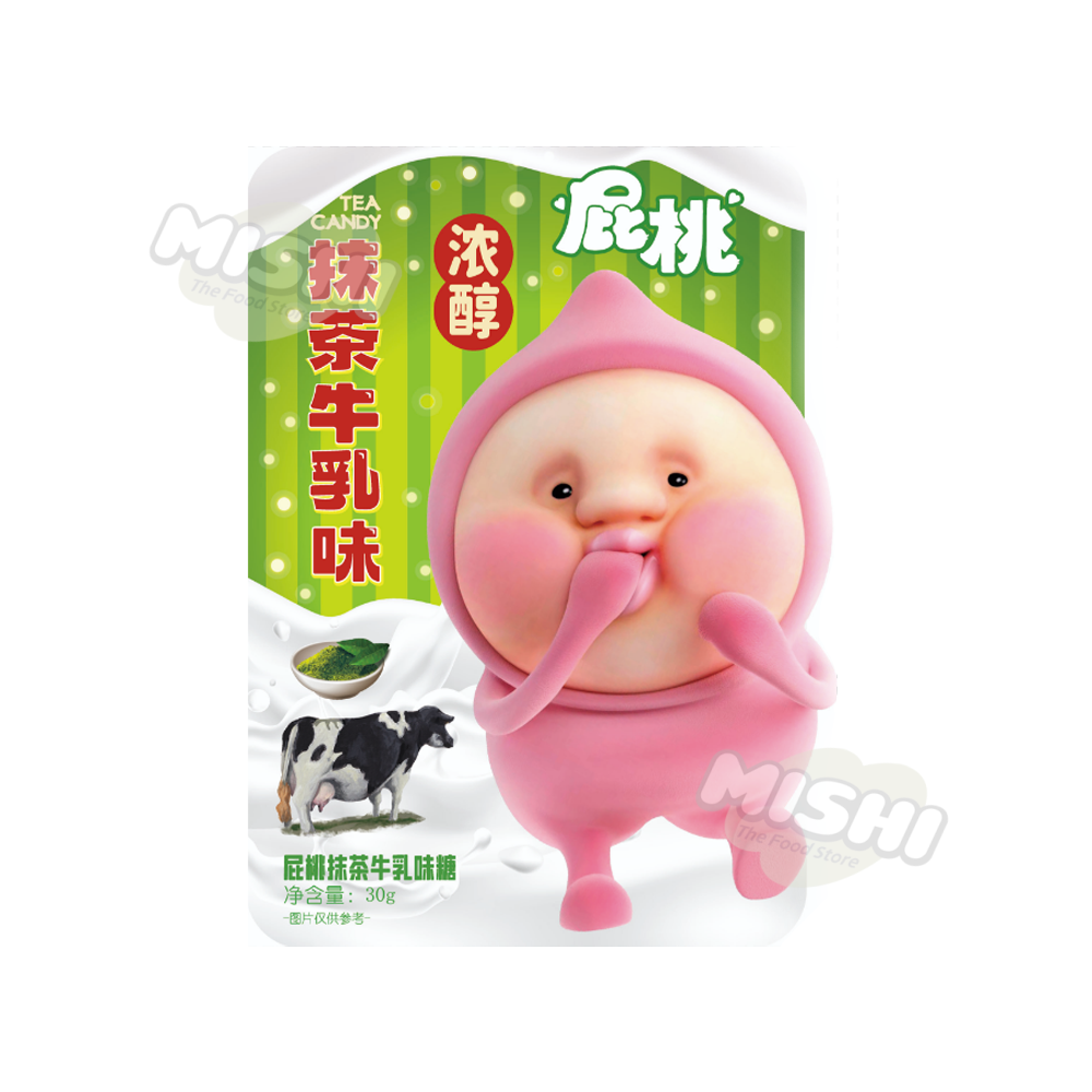 ZUO YIXIA Brand Peach-shaped Matcha Milk Flavor Candy 30g