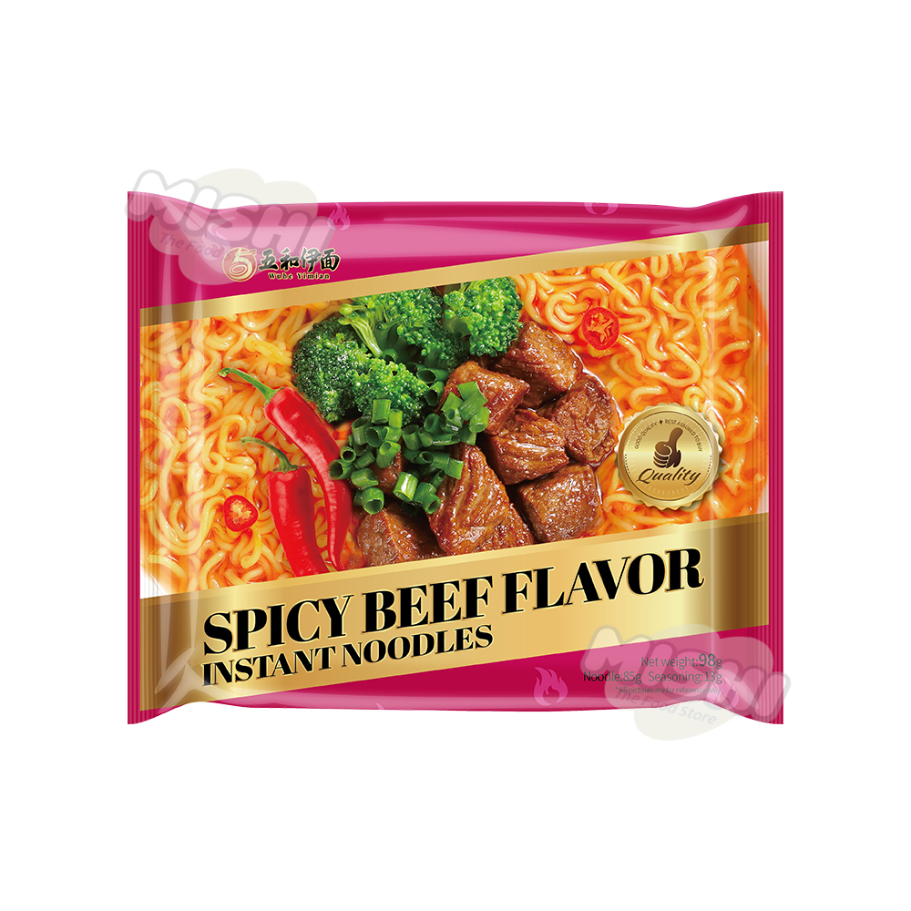Wu He Yi Mian Brand Argentine Style Spicy Beef Bag Noodles 98g