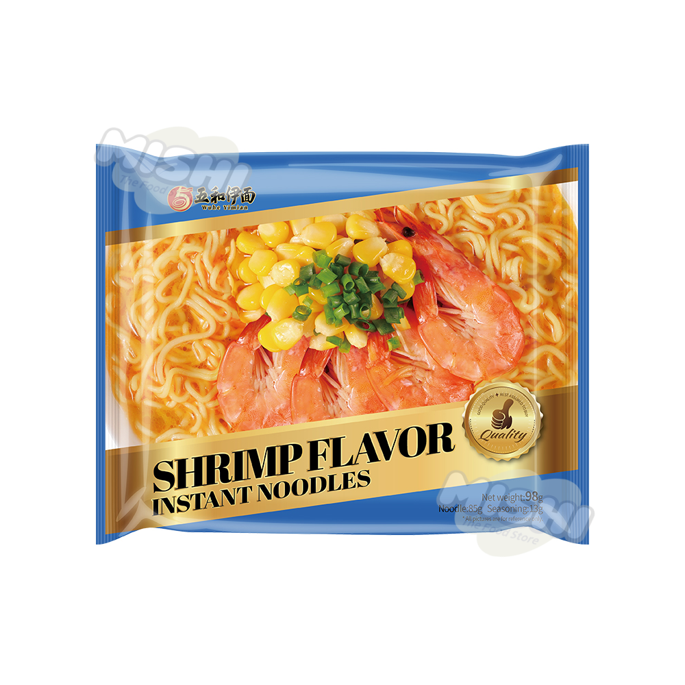 Wu He Yi Mian Brand Argentine Style Fresh Shrimp Bag Noodles 98g