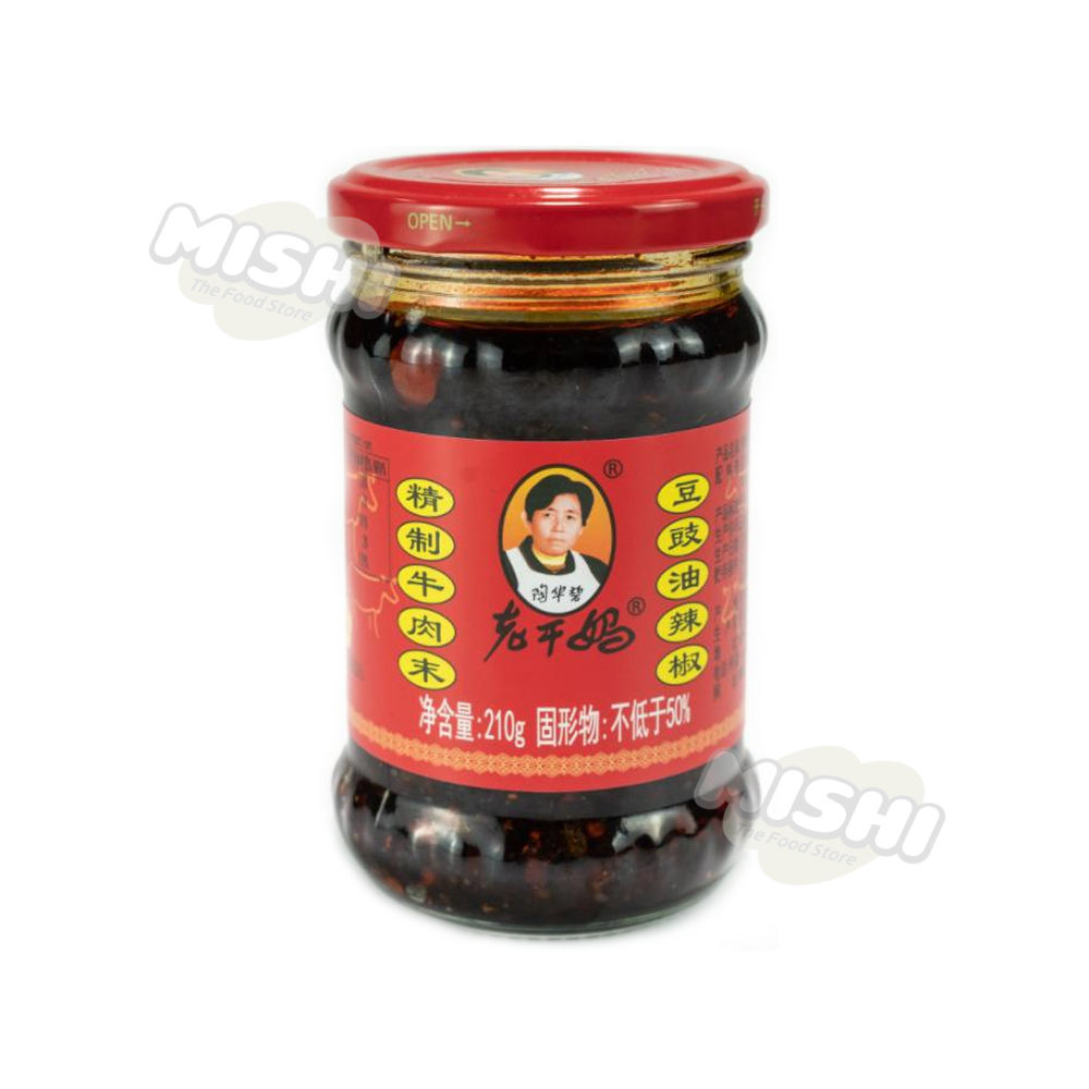 Lao Gan Ma Refined Minced Beef & Fermented Black Bean Chili Oil, 210g