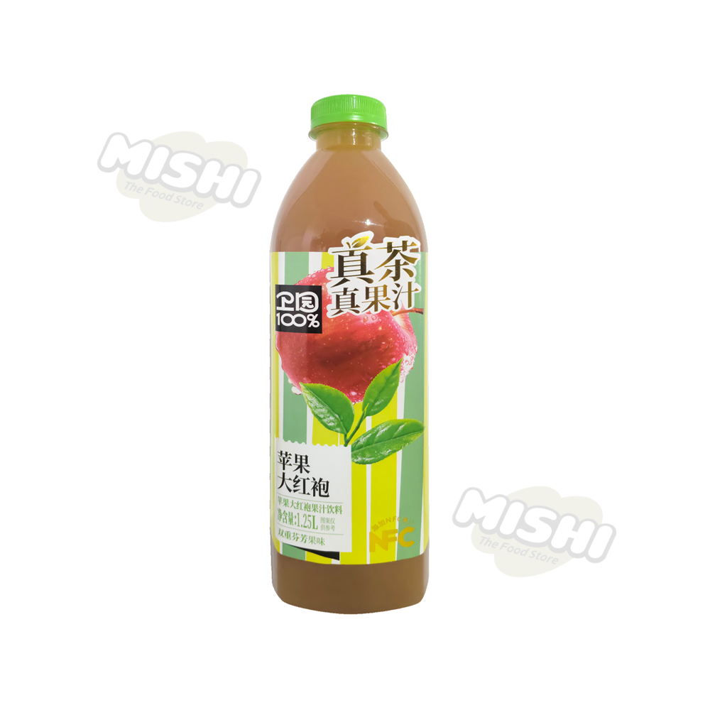 WEI YUAN Brand 100% Apple and Dahongpao Tea Blend Fruit Juice 1.25L