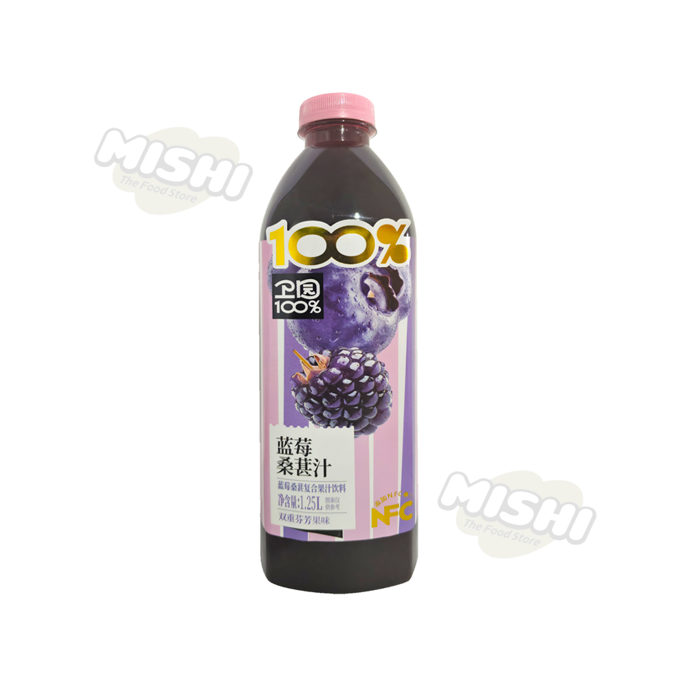 WEI YUAN Brand 100% Blueberry and Mulberry Blend Fruit Juice 1.25L